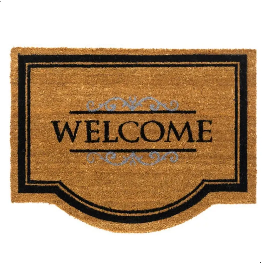 Tapis d'entrée en coco naturel 60x80 cm résistant pour maison et jardin