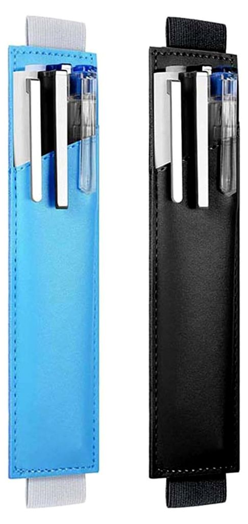 2er-Pack Verstellbare Stifthalter aus Gummiband, Kunstleder-Stifthaltertasche, Geeignet für Hardcover-Tagebücher, Notizbücher, Notizblöcke – ...