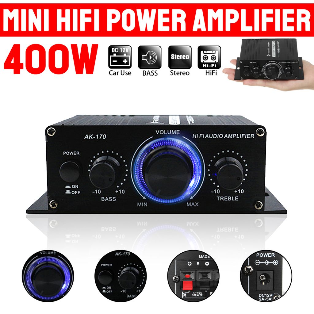 300 Watt 12V Verstärker Booster Radio MP3 Stereo für Auto Subwoofer Heim Hi-Fi 