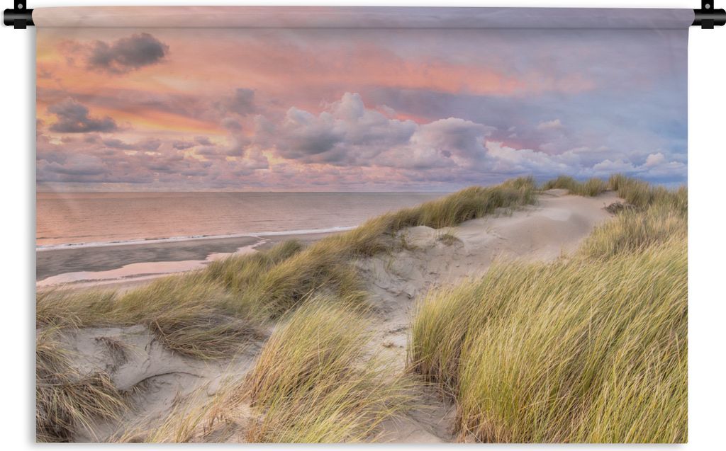 MuchoWow Wandteppich Wandbehang Strand - Meer - Düne - Sonnenuntergang 150x100 cm Tapisserie Dekoration Wandtuch - Waschbar - Tapisserien - Wand...