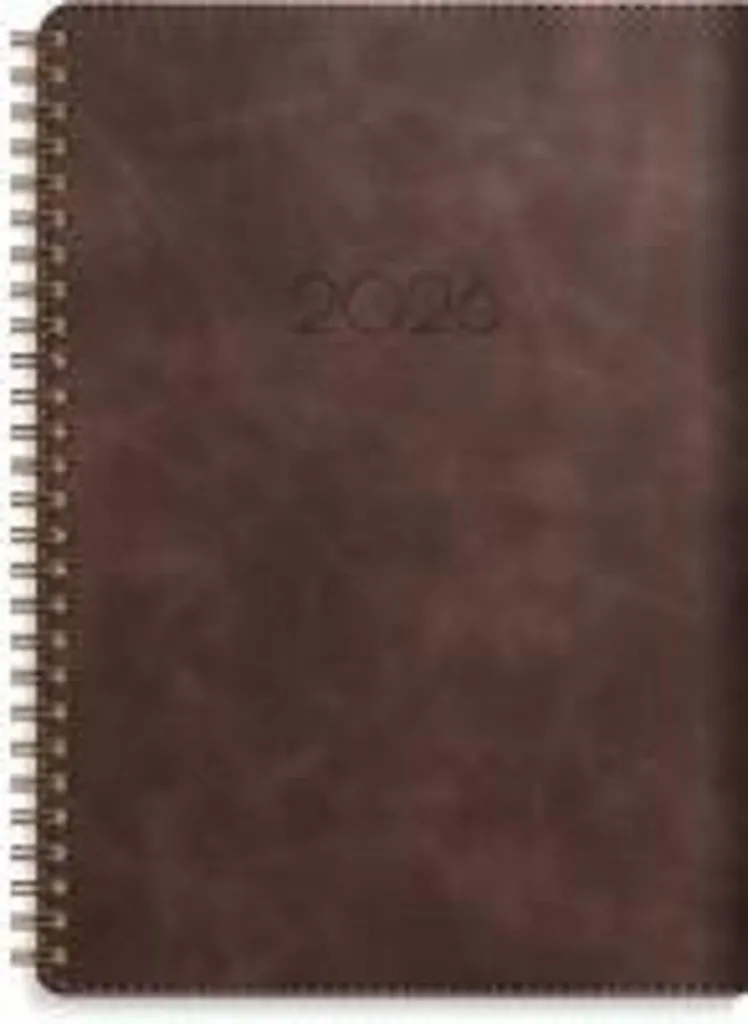 Burde Calendrier 2026 A5 Brun - Agenda Semainier Pro avec Twist