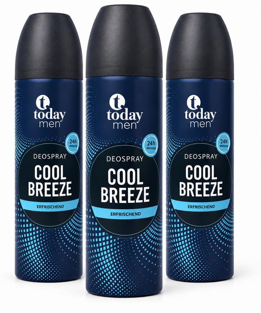today men Deospray Cool Breeze – Erfrischendes Herren Deodorant – 24h Schutz (3 Pack)