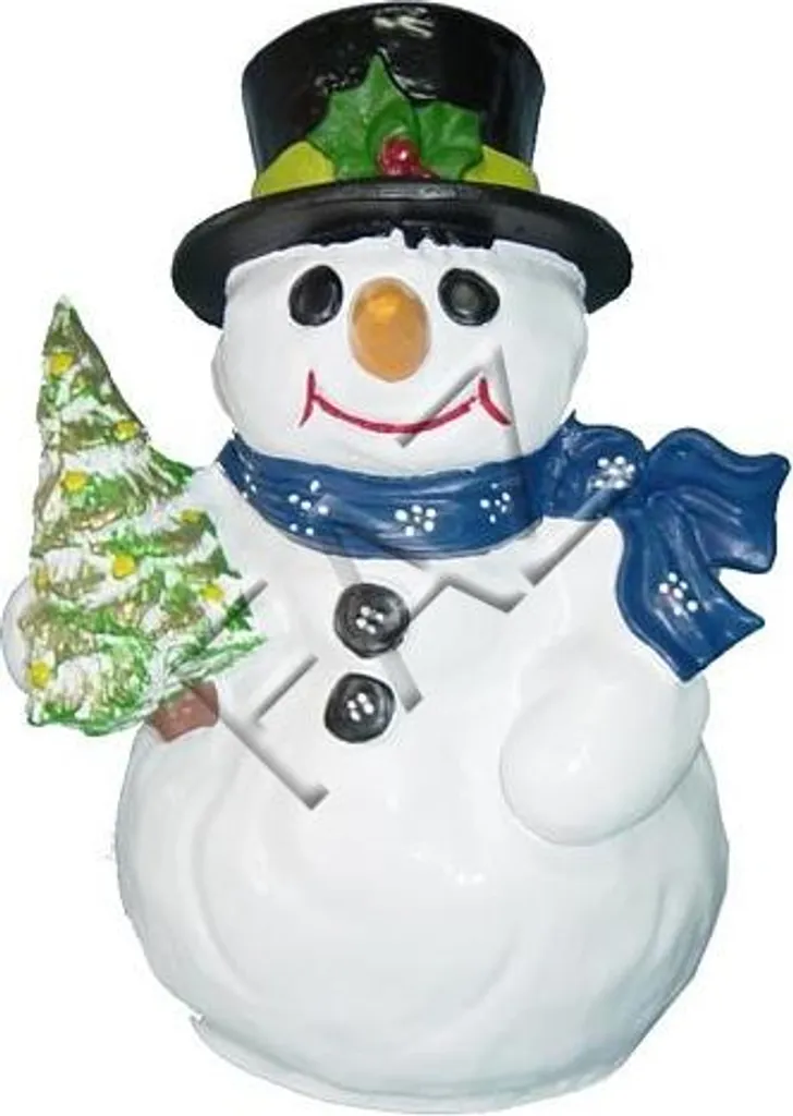 Bonhomme de Neige Figurines de Jardin Design Sculpture Résine Blanche
