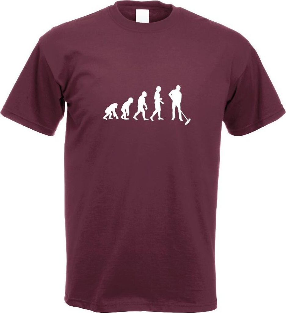 Kiwistar - T-Shirt - Burgund - Evolution Straßenreiniger Herren Funshirt Bedruckt Design Sprüche Spruch Motive - mit Motiv Bedruckt - Funshirt De...