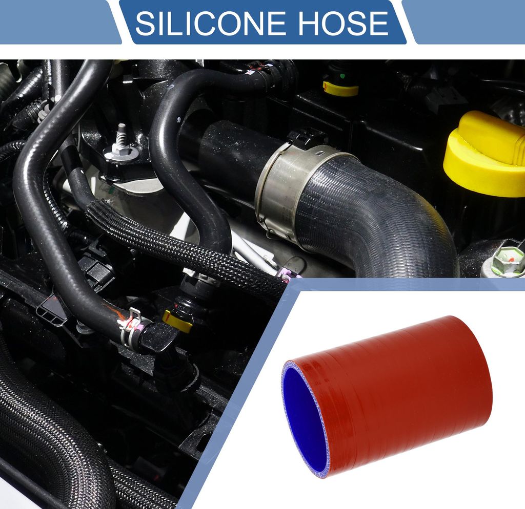 1 Stück 76mm/2,99" ID 127mm/5" Länge 0 Grad Rot Blau Auto Silikonschlauch Kühlmittelschlauch Universal