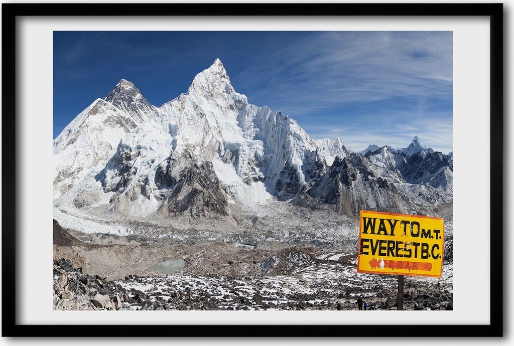 Bild 60x40 MDF-Rahmen, Wandkunst Mount Everest
