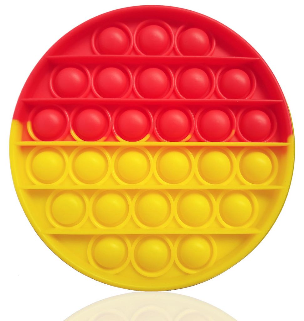 Fidget Toy Push Pop Bubble - Anti Stress Spielzeug - Kreis Rot/Gelb
