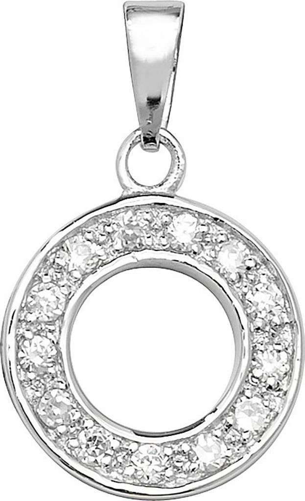 Klassischer 925 Sterling Silber Buchstaben / Initiale Damen - Anhänger mit Zirkonia; TRS35292LTO