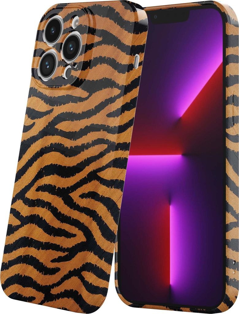 Smartphonica Handyhülle geeignet für iPhone 13 Pro mit Tiger und Panther Aufdruck - Flexible Softcase TPU - Backcover Case Tiger und Lion Design
