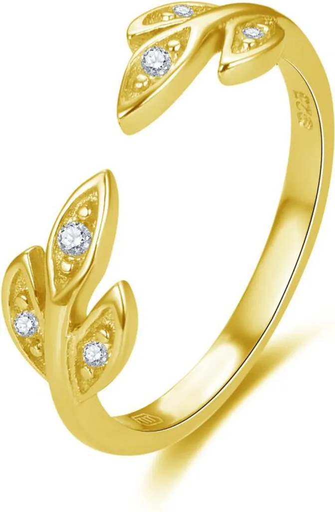 Bague plaquée or avec zircon cubique AGG474-G - Bijou élégant doré