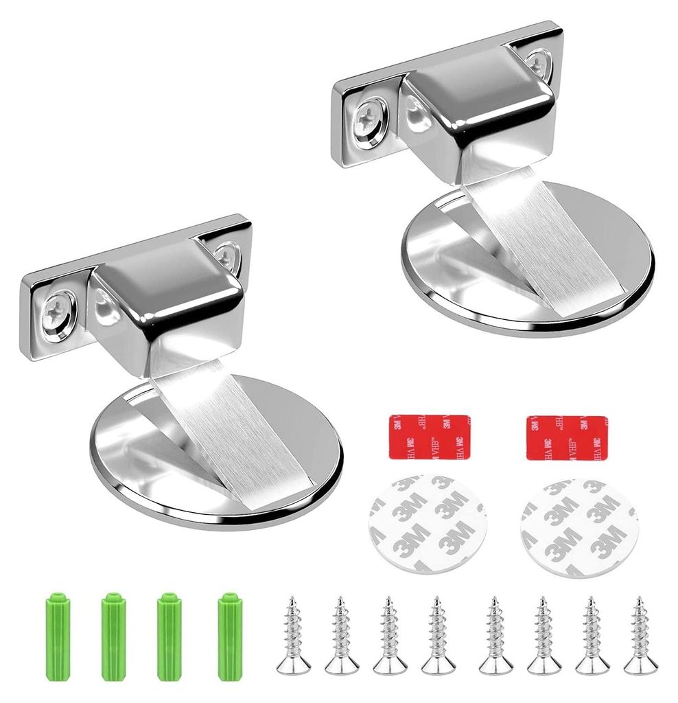 Magnetischer Türstopper, Bodenmontage, 2 Stück, unsichtbarer magnetischer Türstopper, selbstklebend, Metall-Bodenmontage, magnetischer Türstopp...