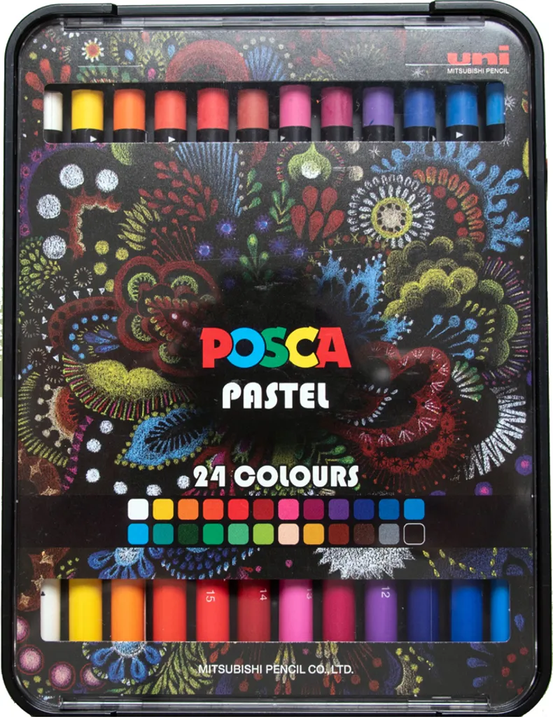 POSCA KPA100 Pastel cire haute pigmentation étui de 24 crayons de couleur