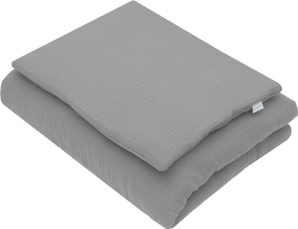 Musselin-Set mit Füllung New Baby 80x70 cm grau