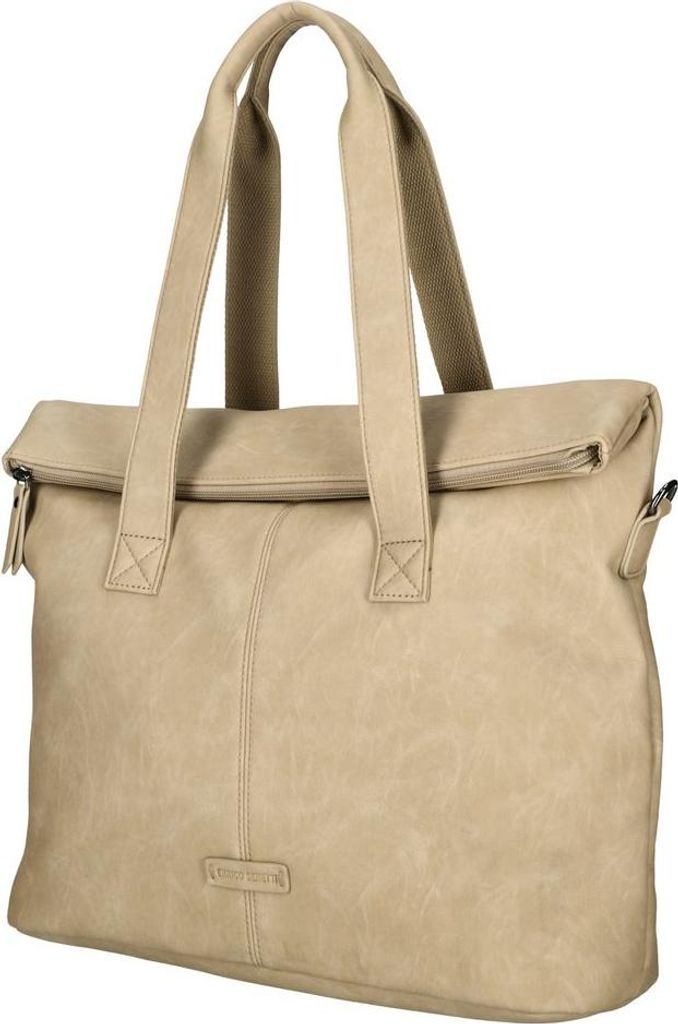 XL großer Damen Shopper Umhängetasche Tasche Leder Optik Schultertasche Büro Arbeit Taupe