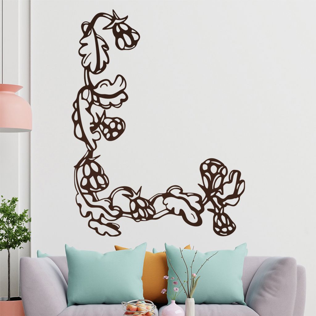 Blumen - Ranken Wandtattoo in 6 Größen - Wandaufkleber Wall Sticker - Dekoration, Küche, Wohnzimmer, Schlafzimmer, Badezimmer