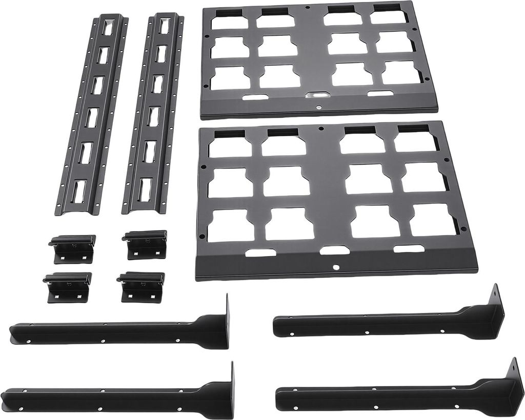 Werkzeugkasten-Regalset, passend für Packout-Aufbewahrungssystem, 80 lbs Tragkraft, 2 Regalböden und E-Schienen-Set