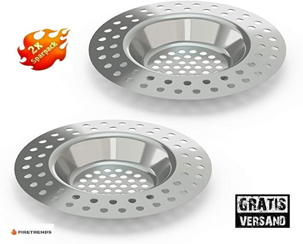 2er Pack Abflußsieb Edelstahl Haarsieb Produktbild 