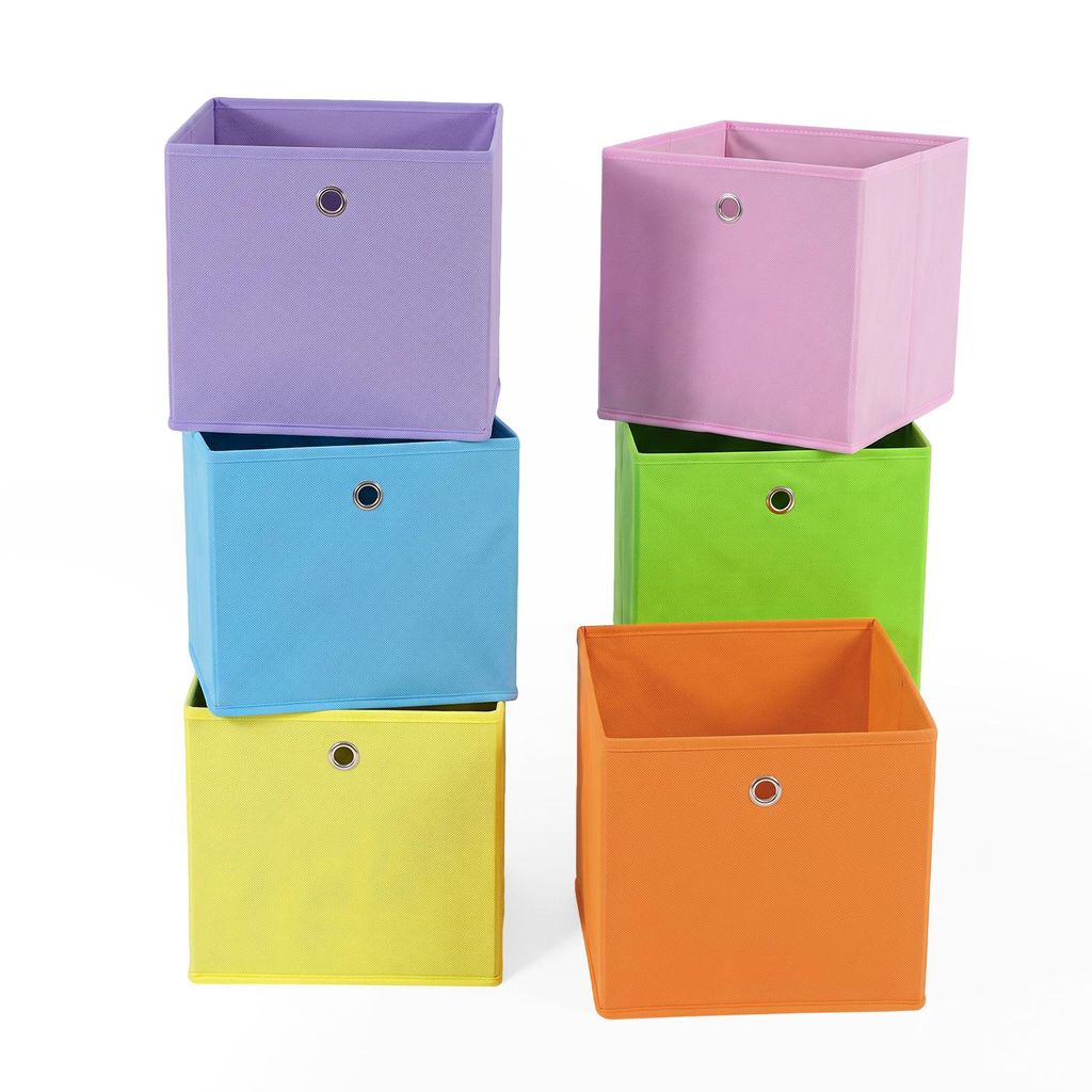 Aufbewahrungsboxen Stoff 6er Set 33x33x33cm Faltboxen mit