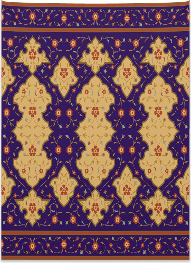 Abakuhaus marokkanisch Wandteppich, Arabisch ausgeführte Grenze aus Weiches Mikrofaser Stoff Kein Verblassen Klare Farben Waschbar, 110 x 150 cm, ...