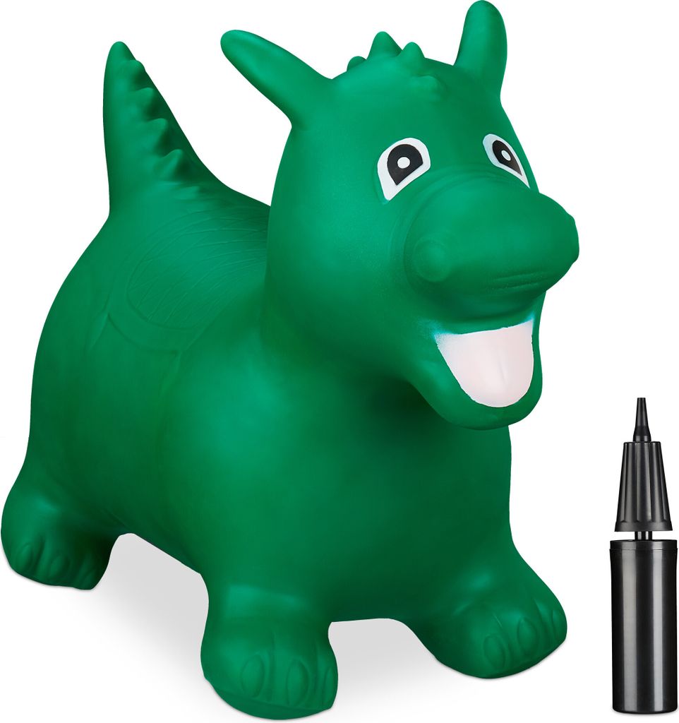 relaxdays 10030817_53 relaxdays Hüpftier Drache grün Zdjęcie produktu 