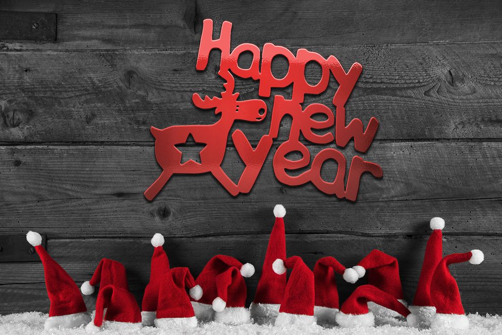 New Year Schild Weihnachtsdeko Gartendeko Innen Außen Wand Produktbild 
