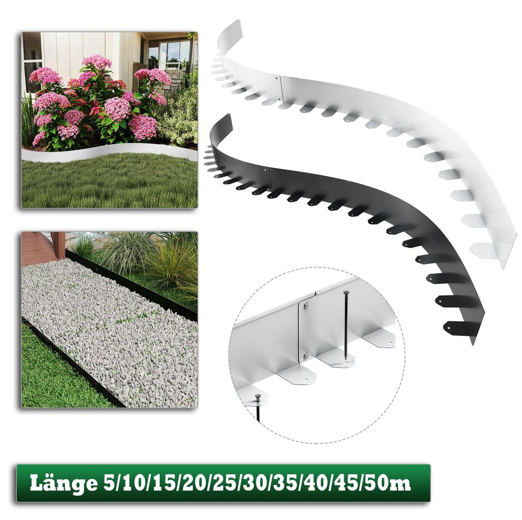 YARDIN Kovová okrajová lišta, černá, 10 cm x 15 m – Obrázek produktu 
