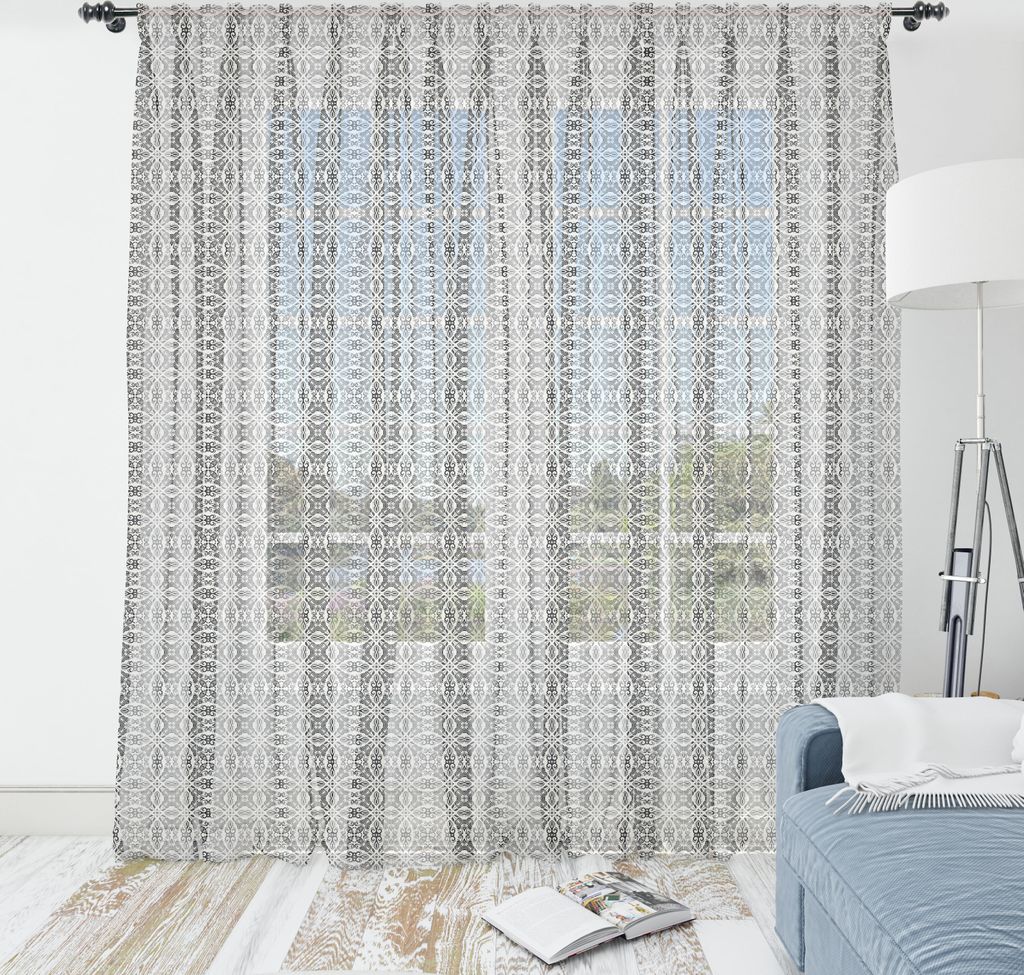 ABAKUHAUS marokkanisch Wandteppich, Kontinuierliche Detaillierte Floral Inspired Ornamente Abstrakt Monochrom-Muster, Wohnzimmer Schlafzimmer seidi...