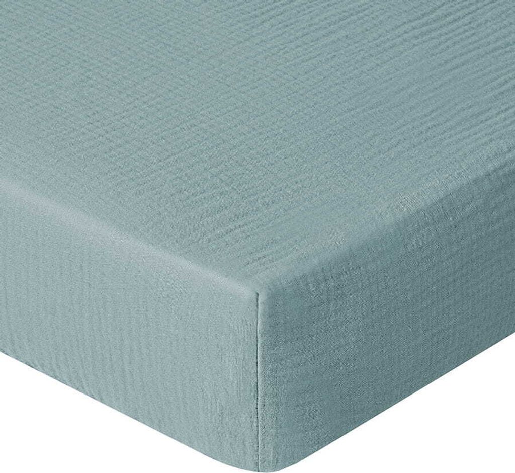 DOLCE SONNO Musselin Spannbettlaken Babybett 60x120 cm – 100% Baumwolle, atmungsaktiv, temperaturregulierend, weich - Khaki