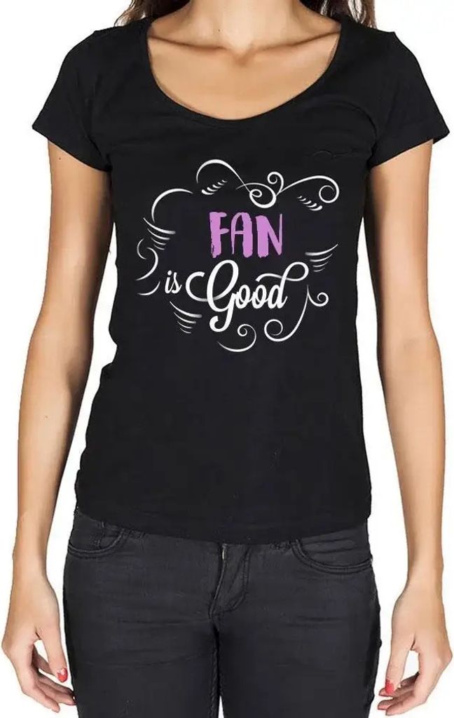 Damen Grafik T-Shirt Ventilator ist gut – Fan Is Good – Öko-Verantwortlich Vintage Jahrgang Kurzarm Lustige Druck Geburtstag Geschenk Frau