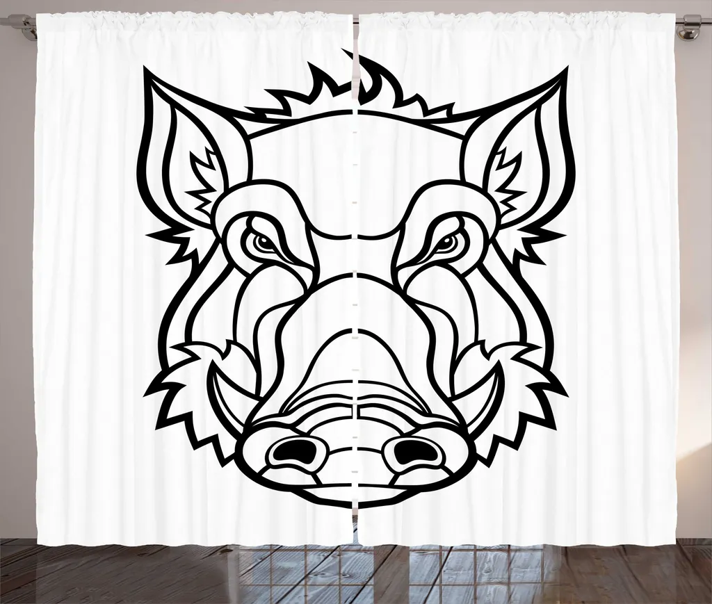 Rideau Finnwal ABAKUHAUS Gris Anthracite et Blanc avec Crochets 280x225 cm