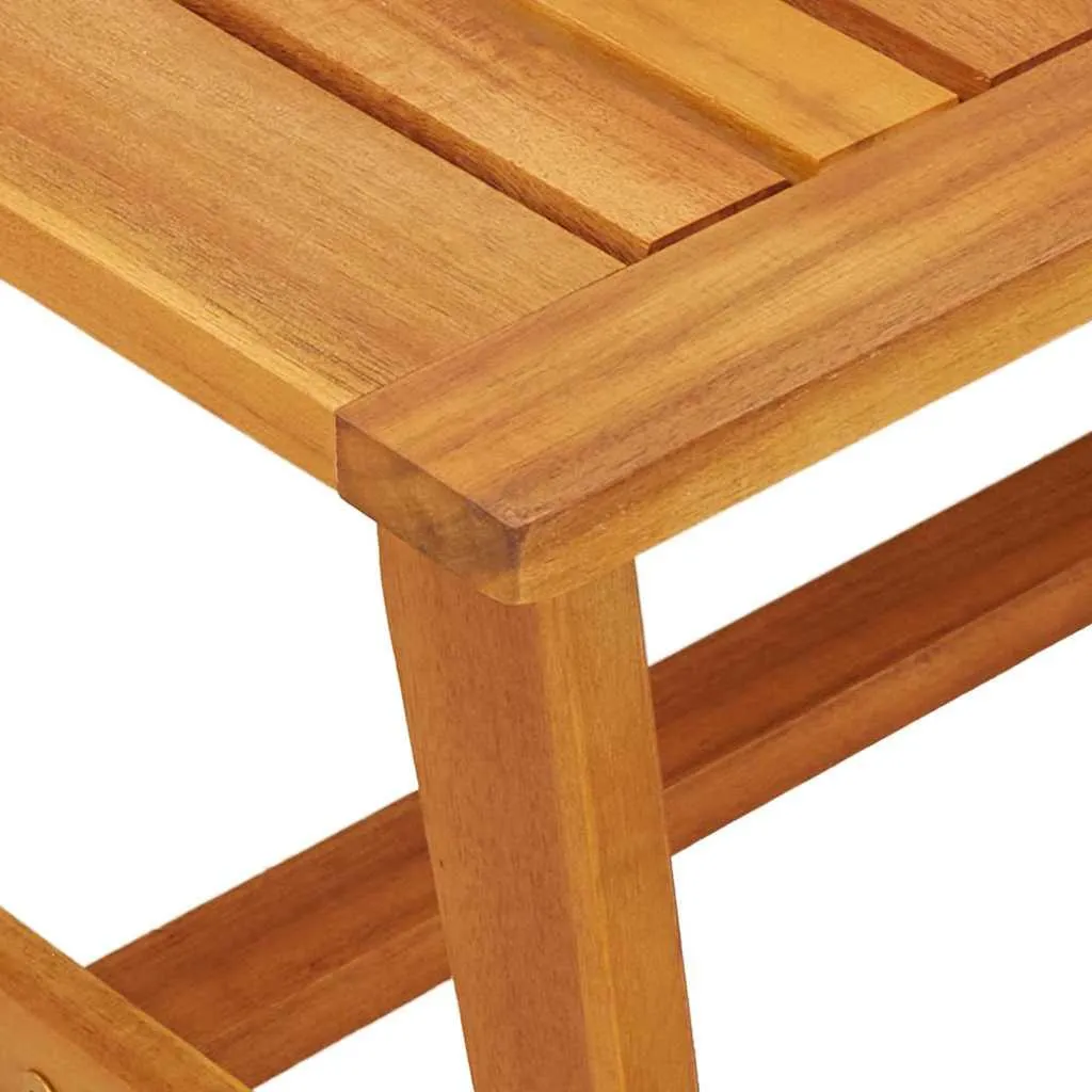 Tavolino Basso Acacia Massello Oliata - Design Naturale Contemporaneo - 8