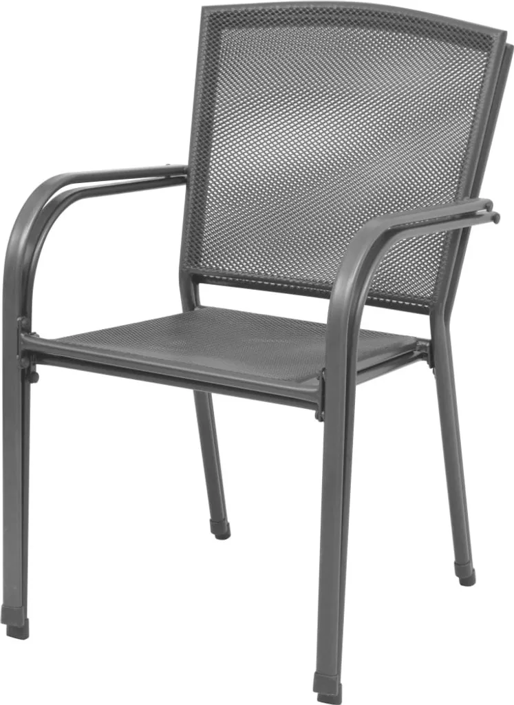 Chaises de jardin grises en acier : solution gain de place empilable - 2