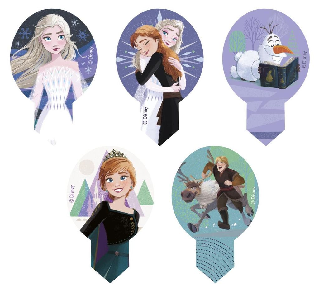 Jedlý papír zápich na muffiny Frozen 20ks 6,5x4cm Obrázek produktu 