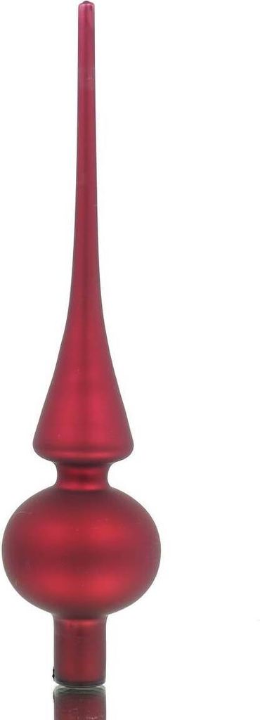 Kaemingk Weihnachtsbaumspitze Ochsenblutrot matt Ø 6 cm 26 cm hoch - Glas