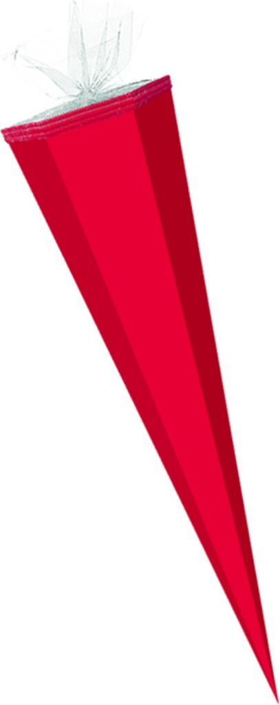 Bastel Schultüte / Länge: 50cm / eckig / Farbe: rot