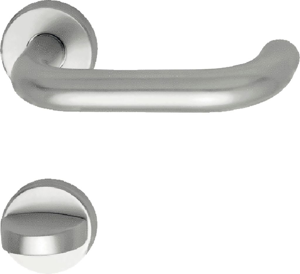 OBJEKT-Drückergarnitur GEOS 1754 - auf Rosette WC, TS wahlweise, silber eloxiert