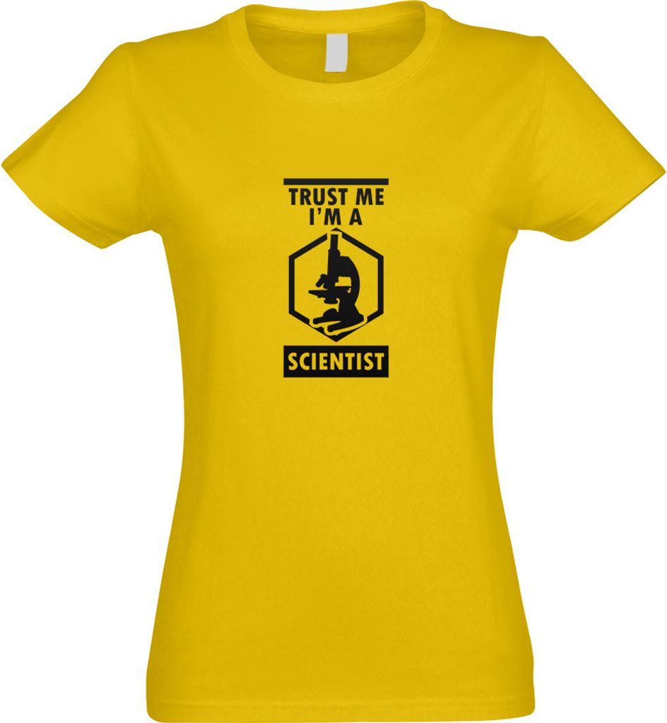 Kiwistar - T-Shirt tailliert - Damen - gelb - Trust me, im a Scientist - mit Motiv Bedruckt - Funshirt Design - Sport - Freizeit - Damen - S