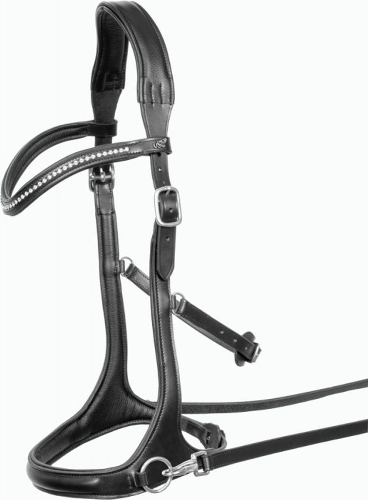 USG Gebisslose Trense ''Trust'', schwarz, Vollblut