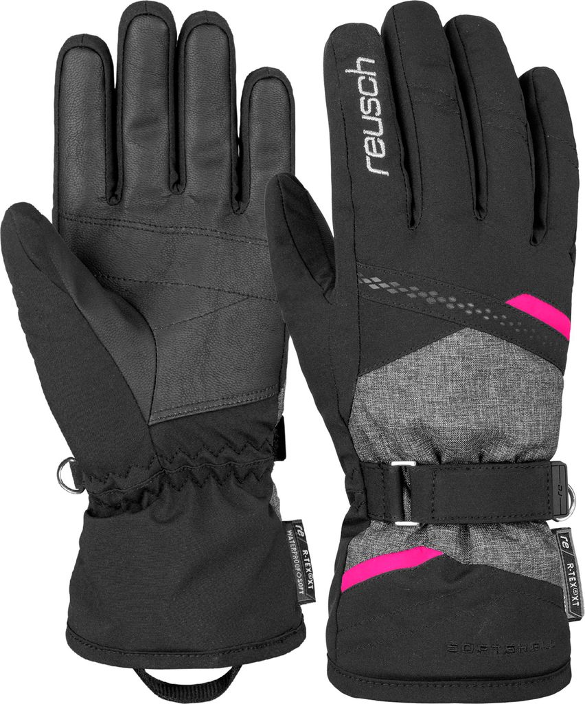 Reusch Fingerhandschuh Hannah R-TEX XT in zartem Design blck/blck melang/pink glo 8,5