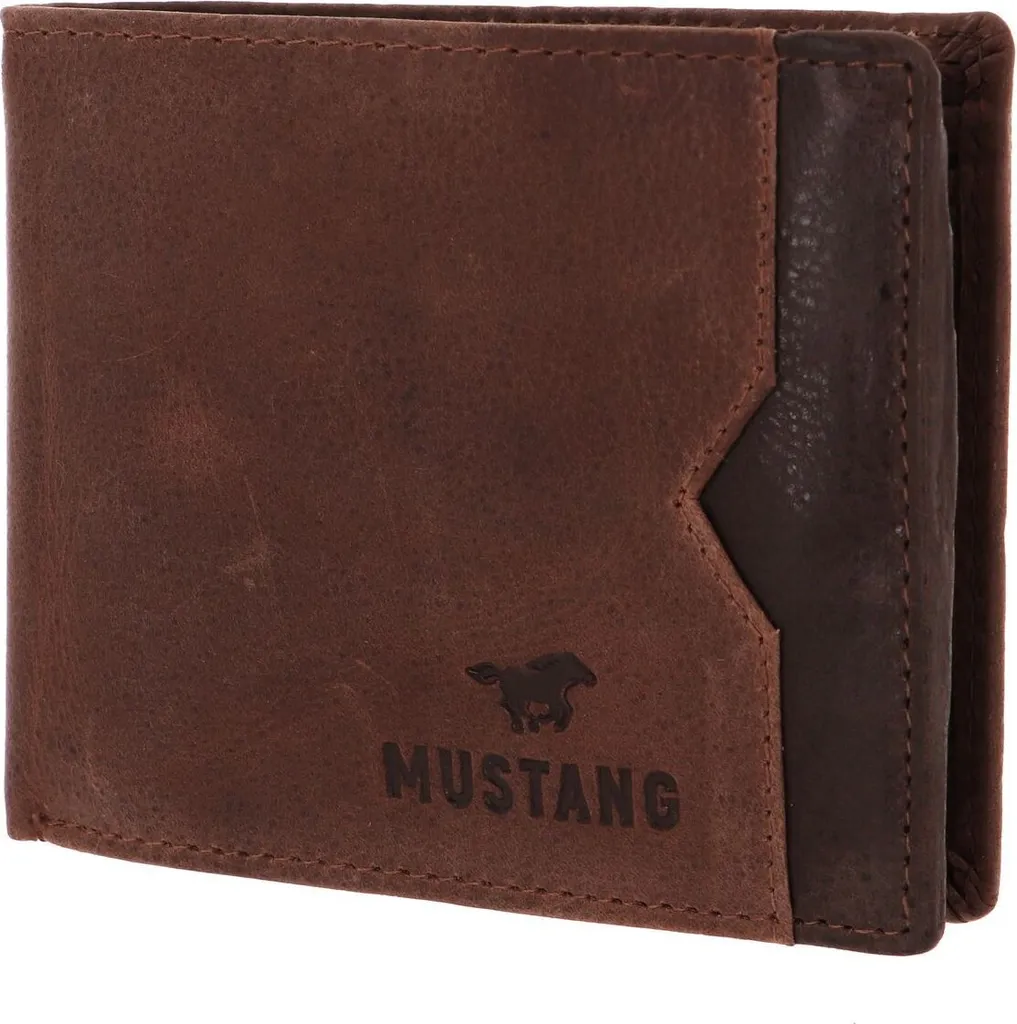 Porte-monnaie Homme Mustang en Cuir Marron Cognac Format Classique