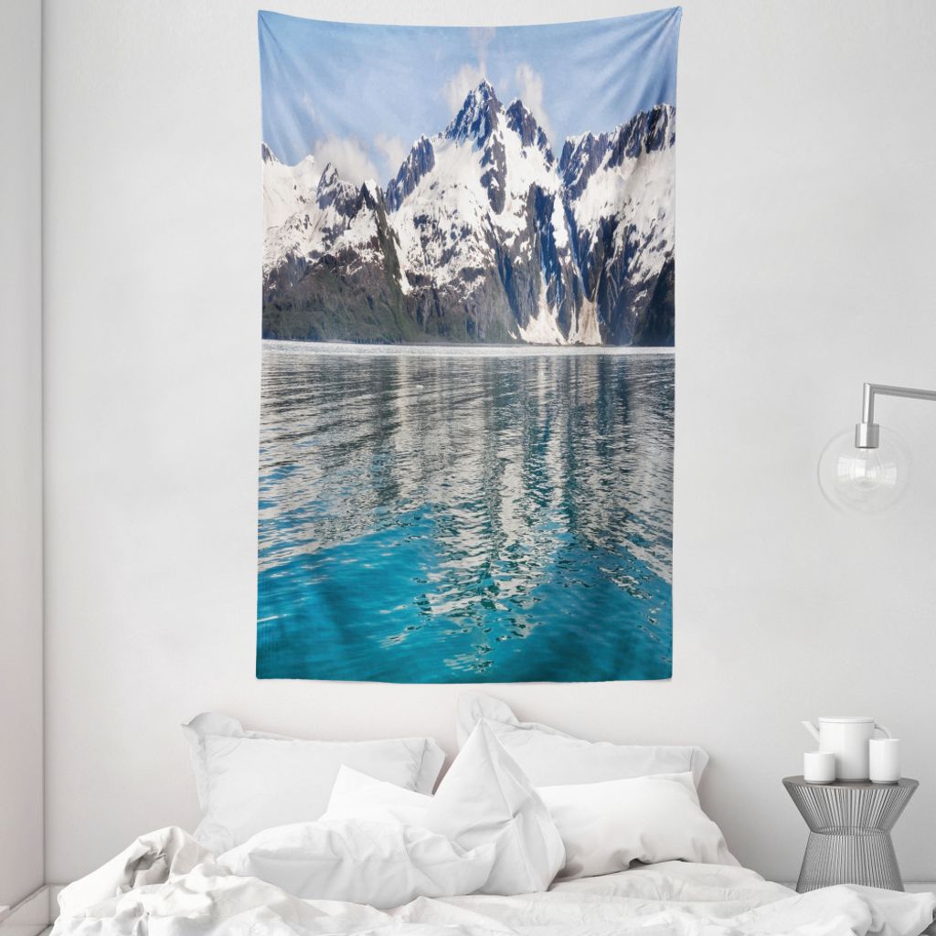 ABAKUHAUS Alaska Wandteppich und Tagesdecke, Aialik Bay Kenai Fjords aus Weiches Mikrofaser Stoff Waschbar ohne Verblassen Digitaldruck, 140 x 230 ...