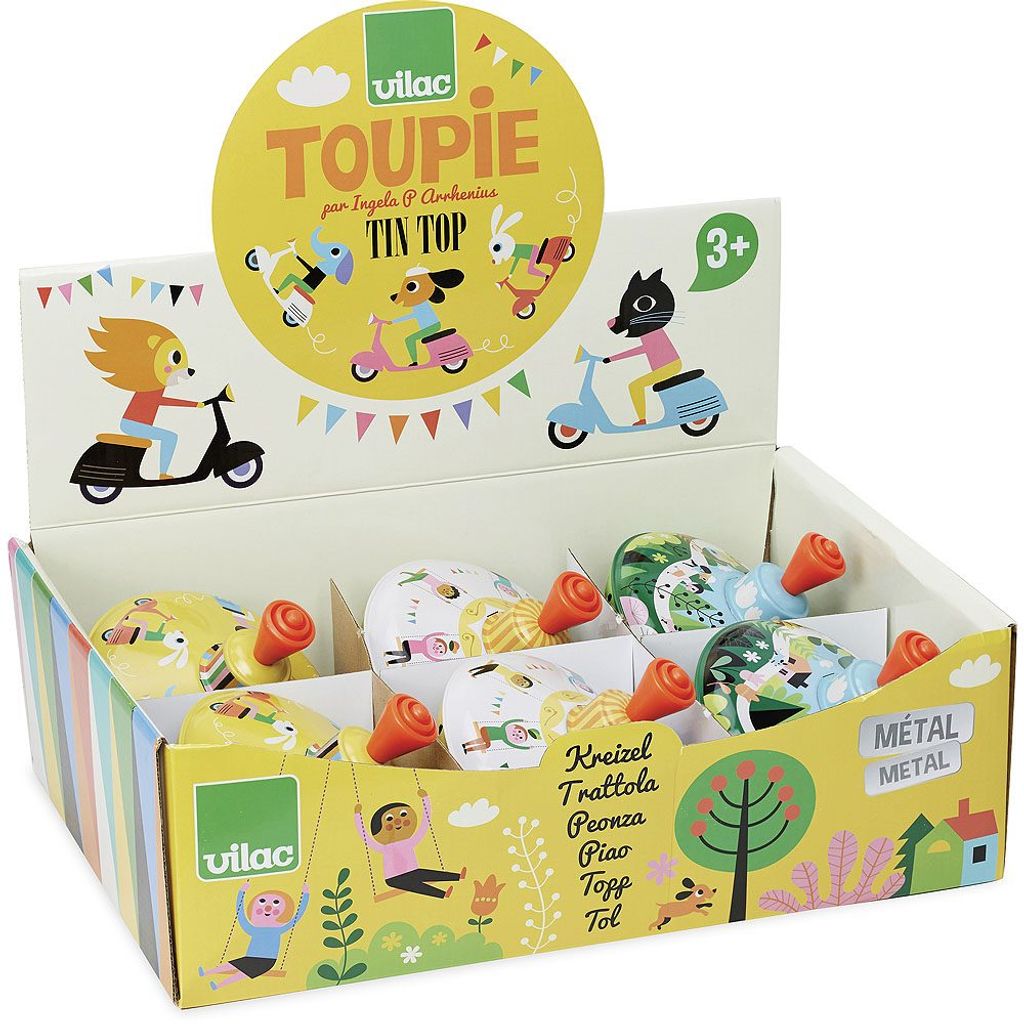 Vilac Metallkreisel Display - Klassisches Spielzeug von Ingela entworfen