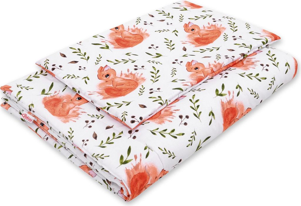 Kinderbettwäscheset mit Füllung 120x90cm - weiße Eichhörnchen