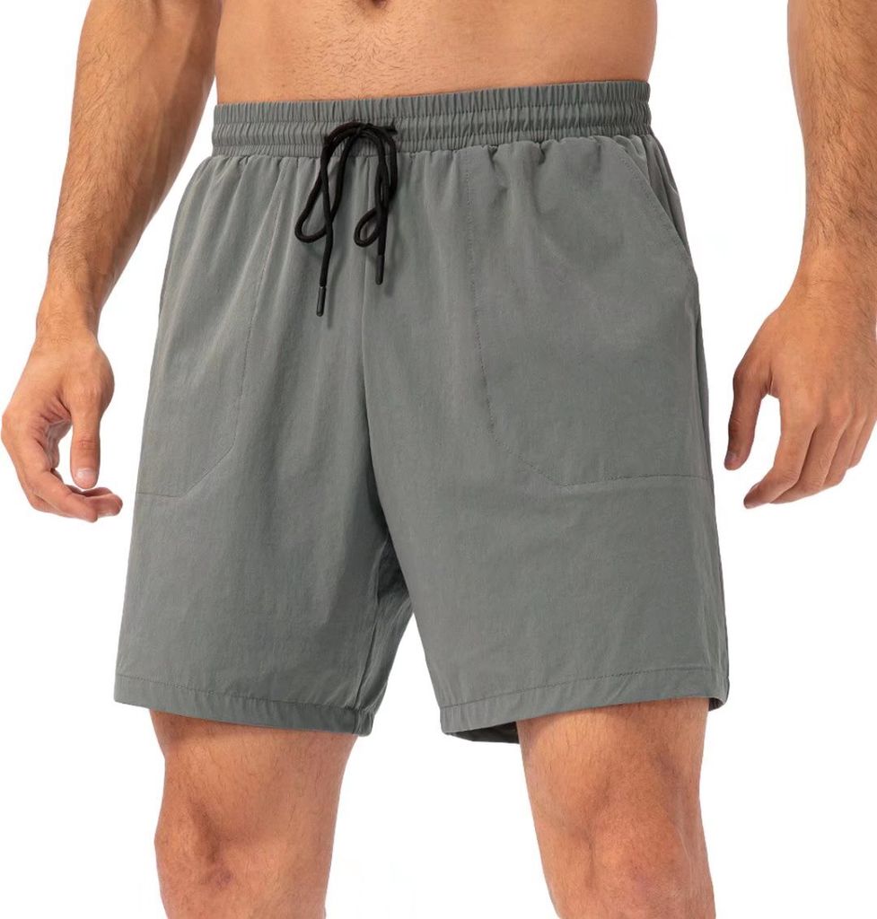 ASKSA Herren Sport Shorts Sommer Schnelltrocknend Joggen Kurze Hose mit Taschen und Kordelzug, Grau, XL