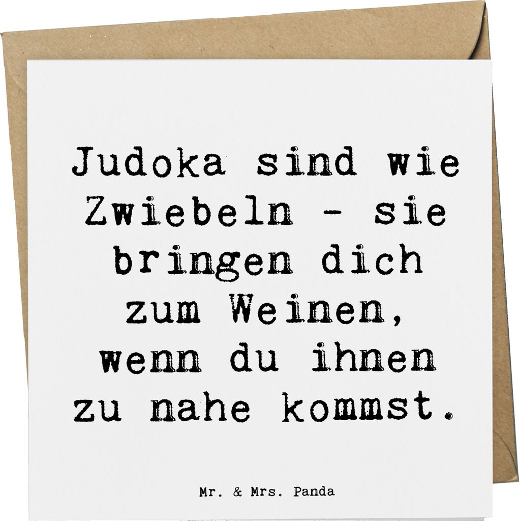 Mr. & Mrs. Panda Deluxe Karte Spruch Judo Zwiebel - Weiß - Geschenk, Entschlossenheit, Kampfsport, humorvoll, Sport, doppelkarte, Klappkarte, anla...