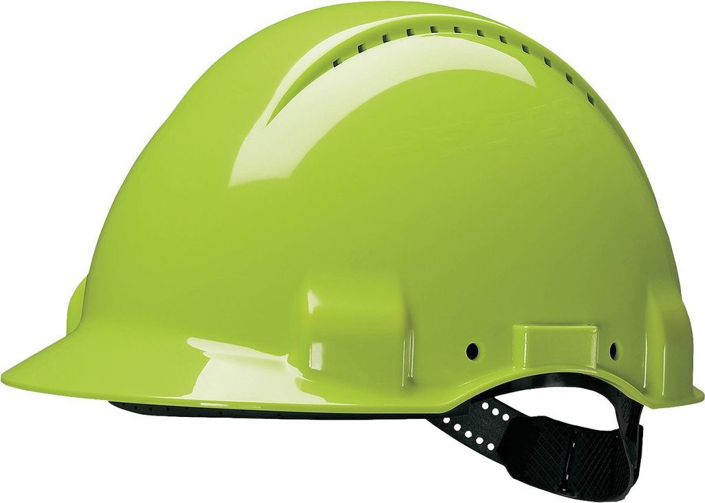 3M Schutzhelm, Uvicator, Pinlock-Verschluss, belüftet, Kunststoffschweißband, Warnfarbe, G3000CUV-GB