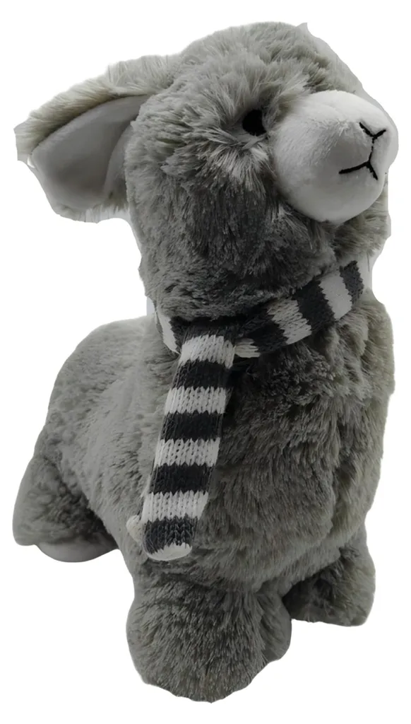 Butoir de porte alpaga gris 1kg en coton et sable - Arrêt de porte décoratif