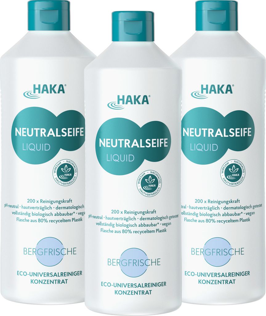 HAKA Neutralseife Liquid Bergfrische 3x1l Universalreiniger Produktbild 