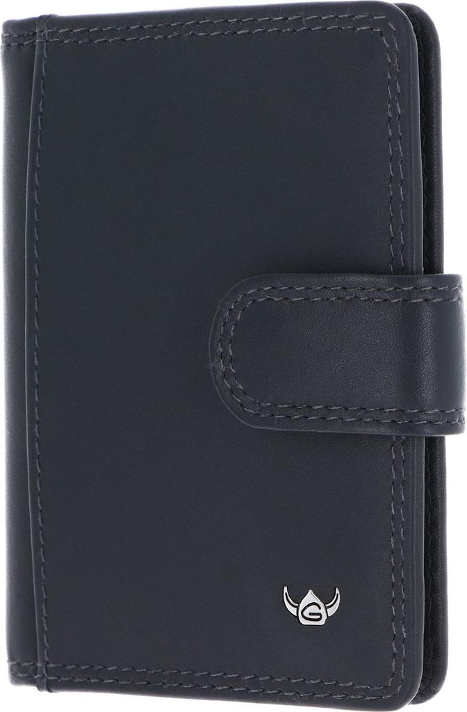 Golden Head Leder Polo RFID Protect Kartenetui mit Riegel 4516 Marineblau dunkelblau