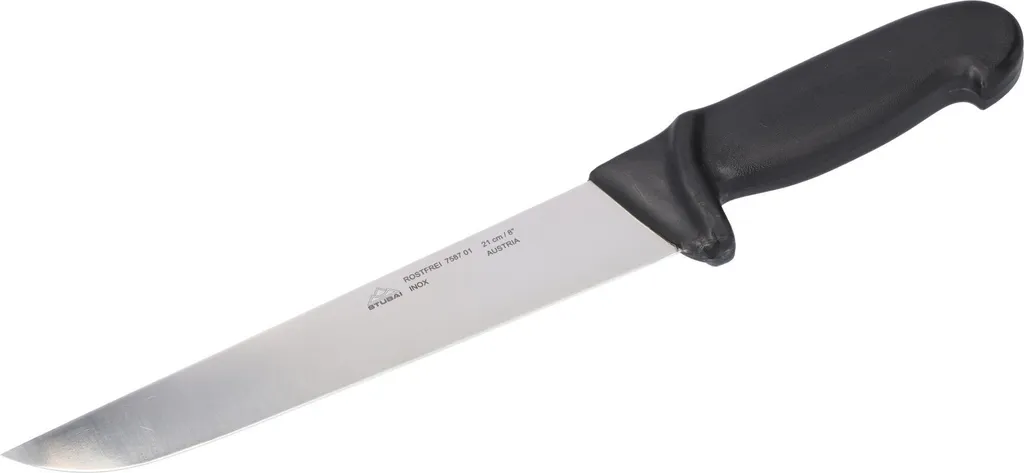 Grand couteau de boucher professionnel de 21 cm en inox spécial billot